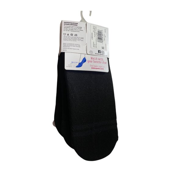 PEDS 12 PAIR Black Mid Sportt Liner Socks - Breathable Mesh - GEL TAB Heel - Picture 7 of 8